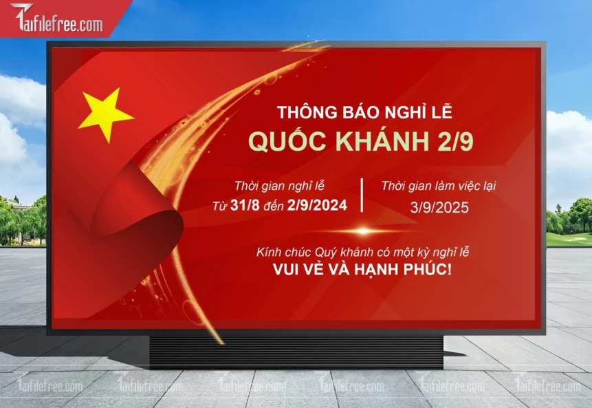Banner Thông Báo Lịch Nghĩ Lễ Quốc Khánh 2/9 Ngày Độc Lập QK39