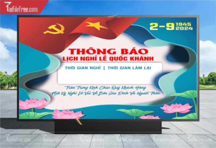 Banner Thông Báo Lịch Nghĩ Lễ Quốc Khánh 2/9 Ngày Độc Lập QK42
