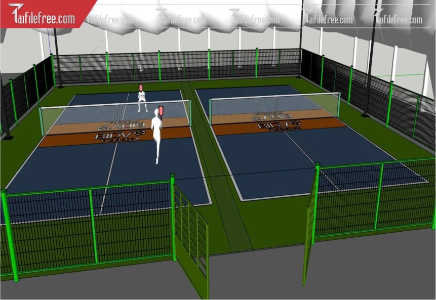 File 3D Sketchup Sân Đánh Cầu Lông _SK689