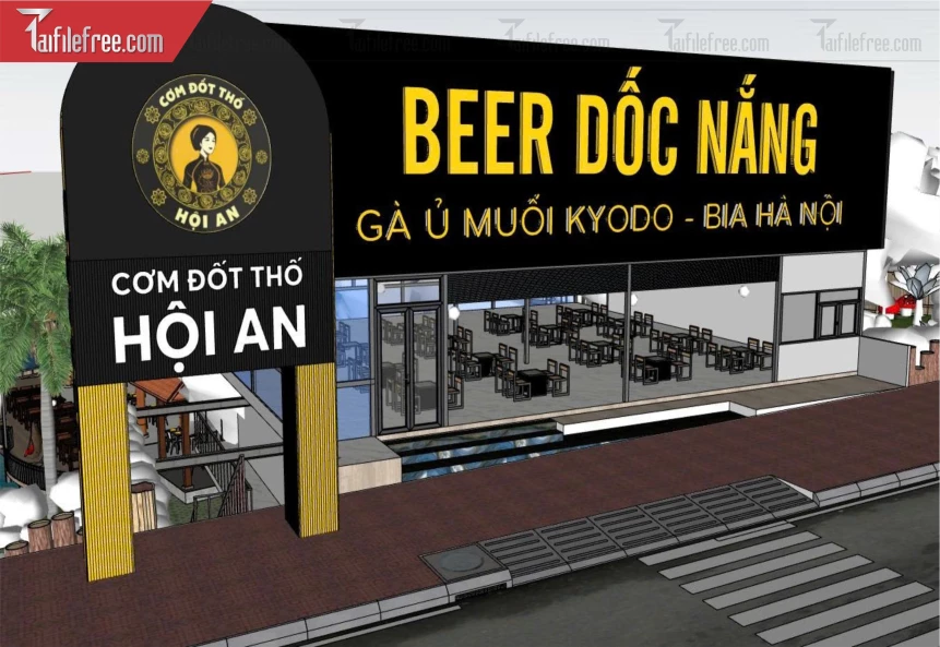File 3D Sketchup Quán Gà Ủ Muối_SK777