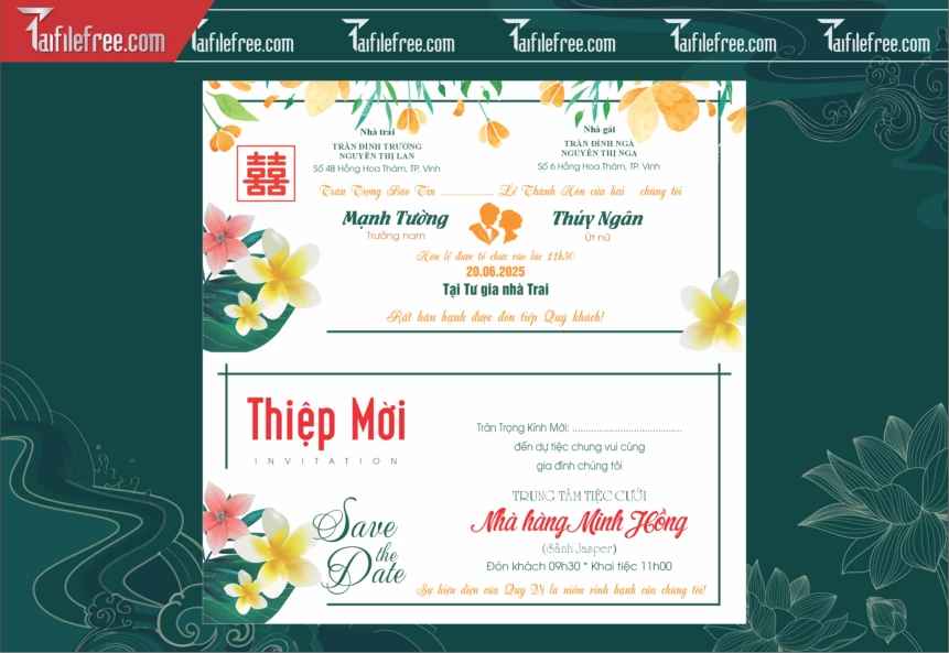 Mẫu Thiệp Cưới Đẹp File Vector_TC118