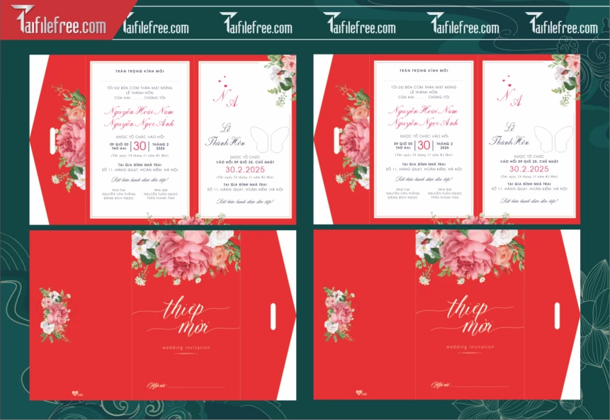 Mẫu Thiệp Cưới Đẹp File Vector_TC128