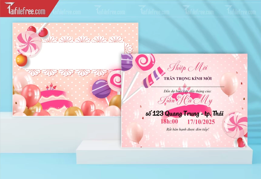 File Thiết Kế Thư Mời Sinh Nhật Dễ Thương_TD28