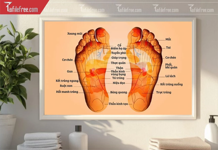 Tranh Trang Trí Spa Huyệt Đạo Bàn Chân_TS62