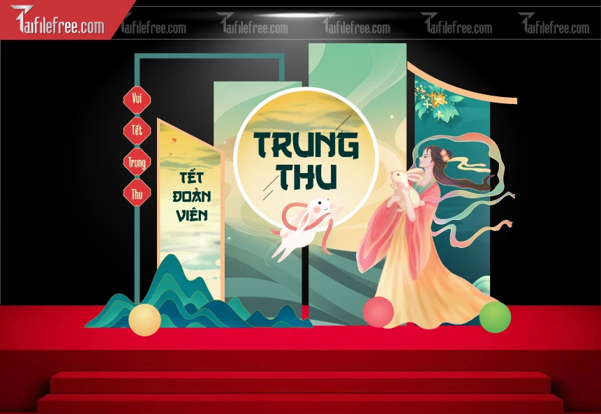 Mẫu Backdrop Trung Thu Đẹp Mắt Sáng Tạo_TTV125