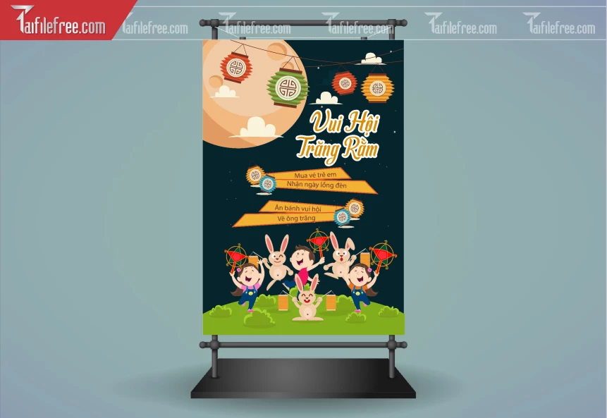 Mẫu Backdrop, Banner Trung Thu Đẹp Mắt Sáng Tạo_TTV161