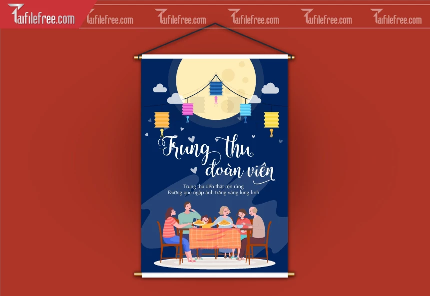 Mẫu Backdrop, Banner Trung Thu Đẹp Mắt Sáng Tạo_TTV166
