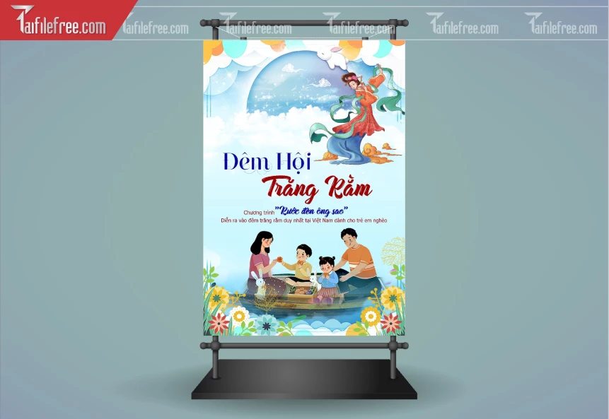 Mẫu Backdrop, Banner Trung Thu Đẹp Mắt Sáng Tạo_TTV176