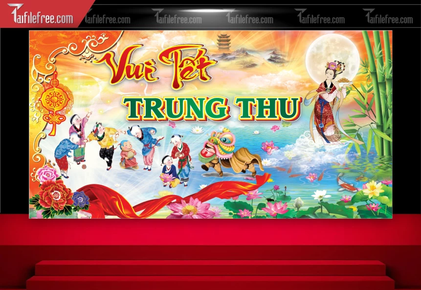 Mẫu Backdrop Trung Thu Đẹp Mắt Sáng Tạo_TTV179