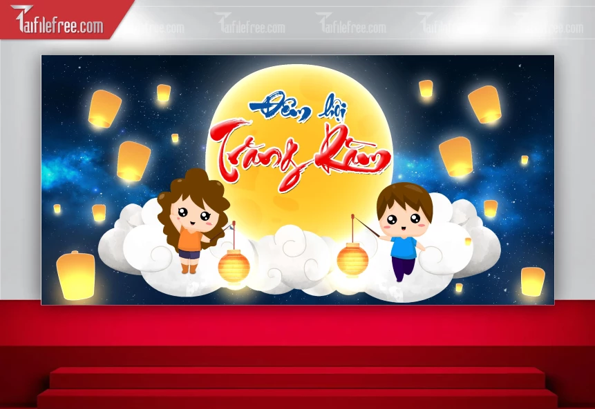 Mẫu Backdrop Trung Thu Đẹp Mắt Sáng Tạo_TTV182