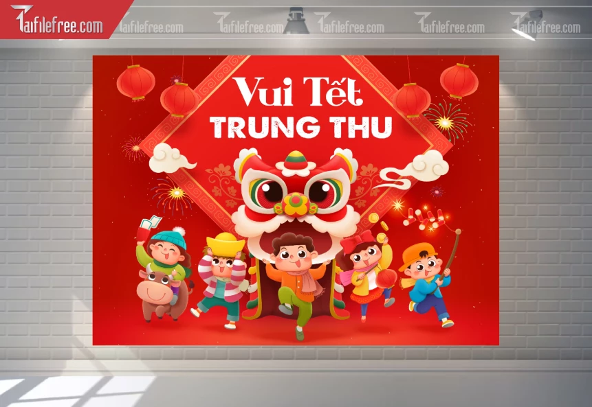 Mẫu Backdrop Trung Thu Đẹp Mắt Sáng Tạo_TTV186