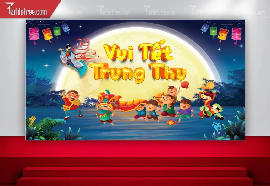 Mẫu Backdrop Trung Thu Đẹp Mắt Sáng Tạo_TTV191