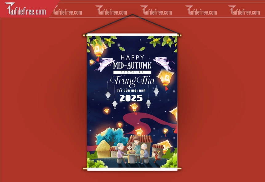 Mẫu Backdrop, Banner Trung Thu Đẹp Mắt Sáng Tạo_TTV207