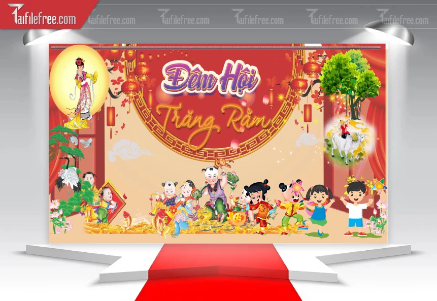 Mẫu Backdrop Trung Thu Đẹp Mắt Sáng Tạo_TTV46