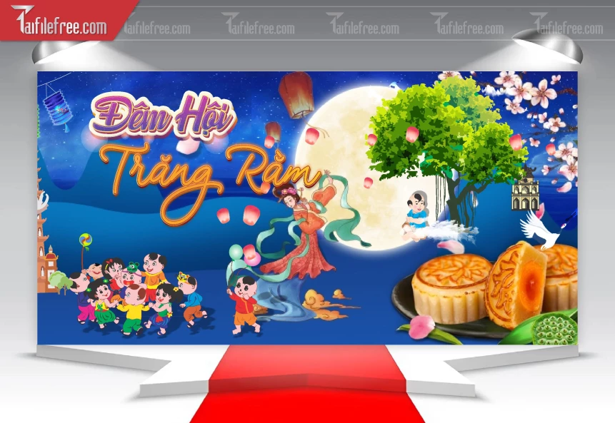 Mẫu Backdrop Trung Thu Đẹp Mắt Sáng Tạo_TTV78
