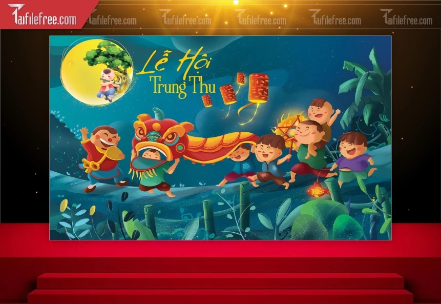 Mẫu Backdrop Trung Thu Đẹp Mắt Sáng Tạo_TTV91