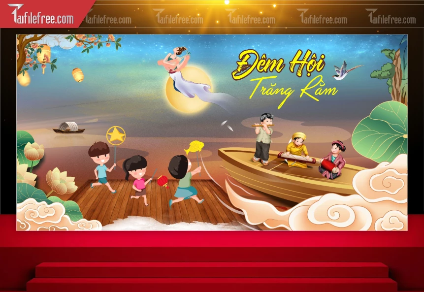 Mẫu Backdrop Trung Thu Đẹp Mắt Sáng Tạo_TTV95