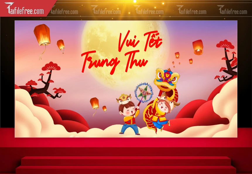 Mẫu Backdrop Trung Thu Đẹp Mắt Sáng Tạo_TTV96