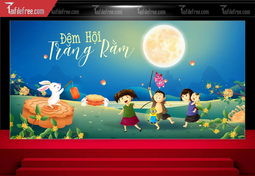Mẫu Backdrop Trung Thu Đẹp Mắt Sáng Tạo_TTV99